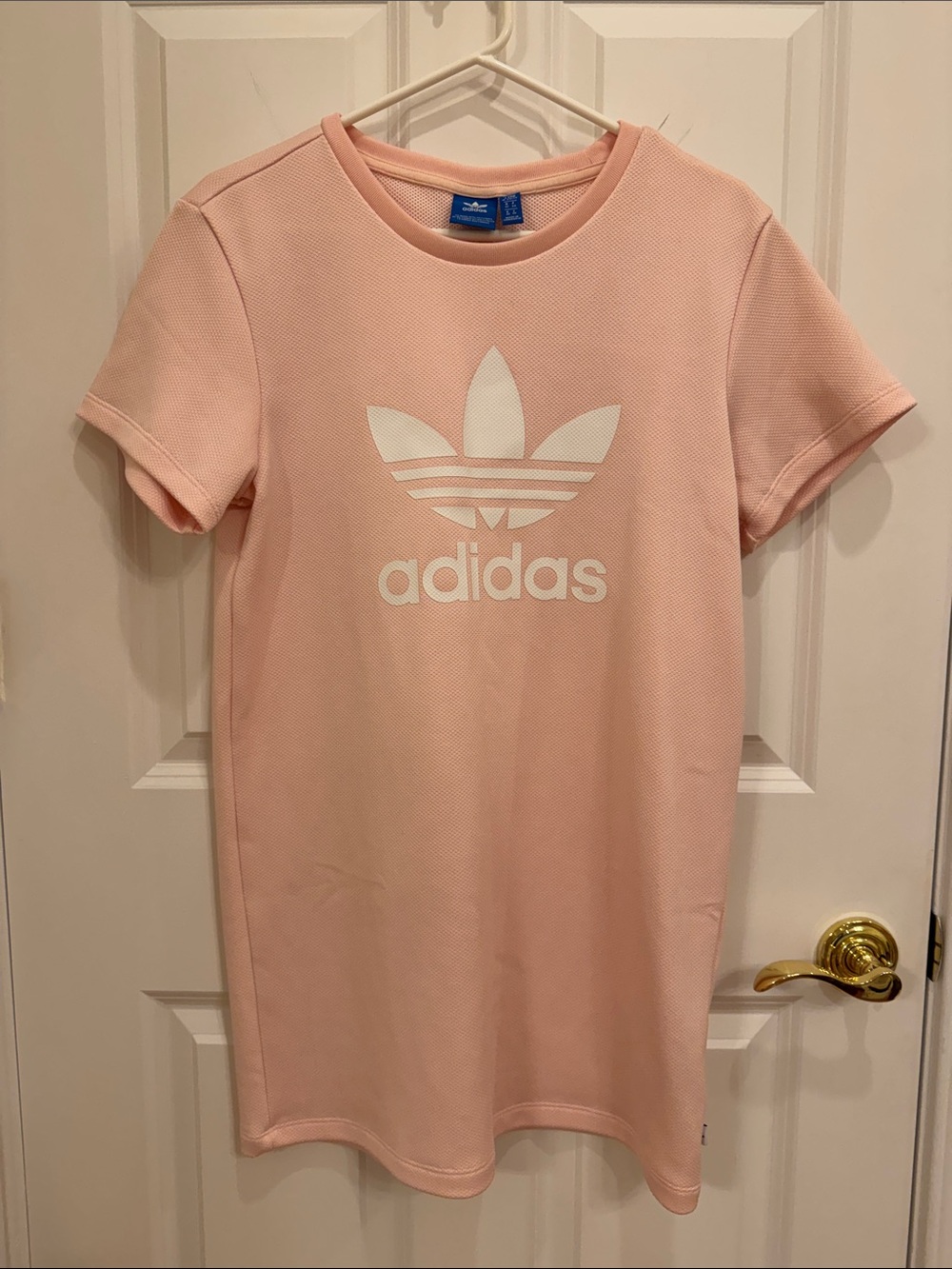 adidas Pink Trefoil Short-Sleeve Tee Dress